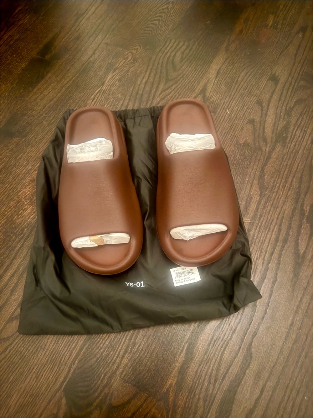 Yeezy YS-01 slides Fudge brown men's size 9